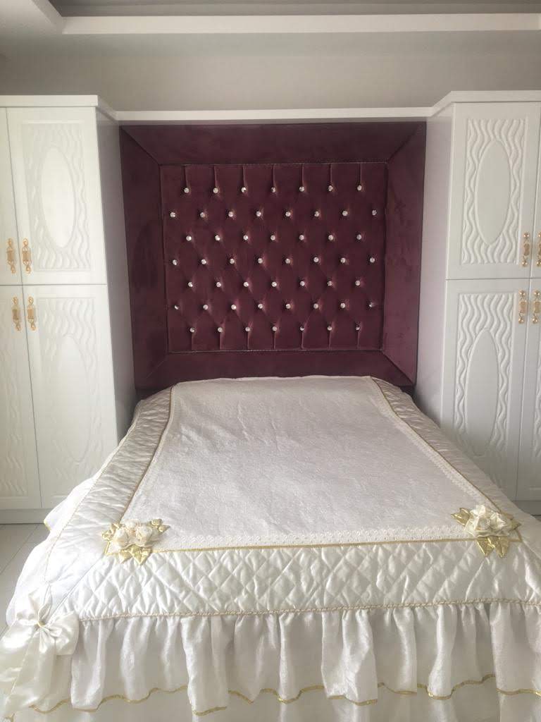 Klasik Yatak Odası Takımı Kapitoneli Başlıklı Gardıroplu Özel Tasarım Set